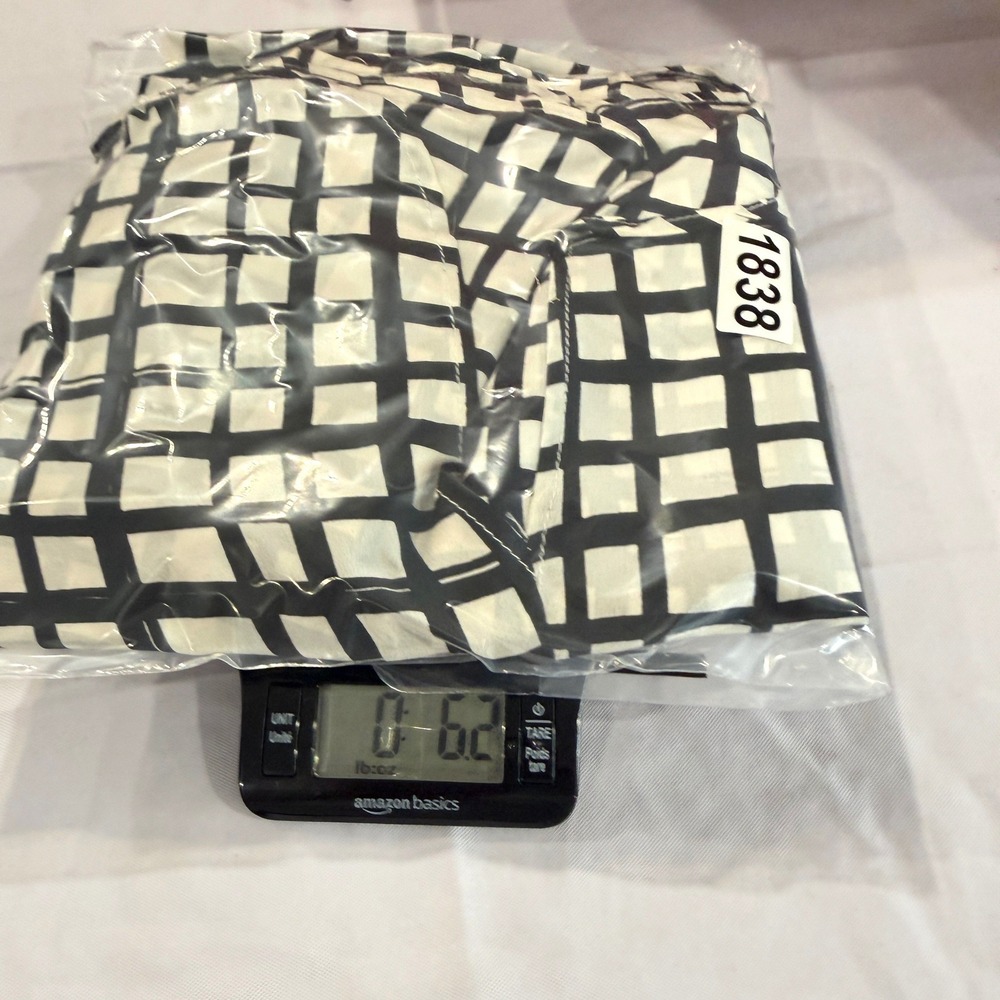 WHIT Sutton Shirt Dress Silk Black White Grid Print Maxi Short Sleeve Size M - Picture 16 of 16